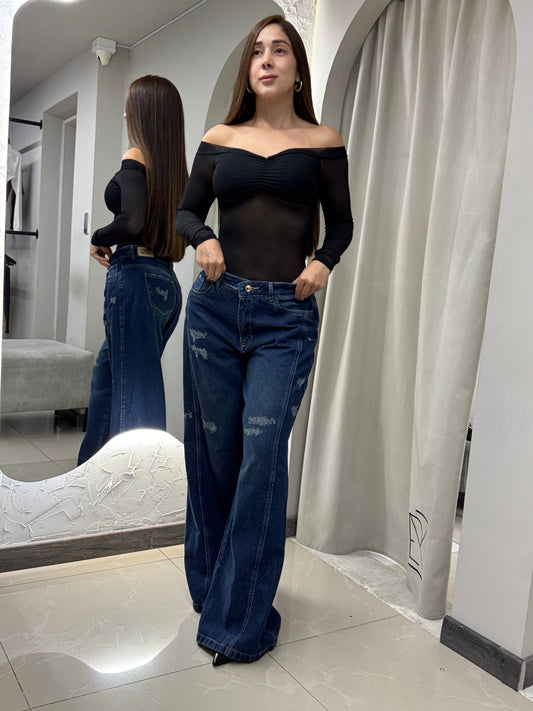 Wide leg con diseño