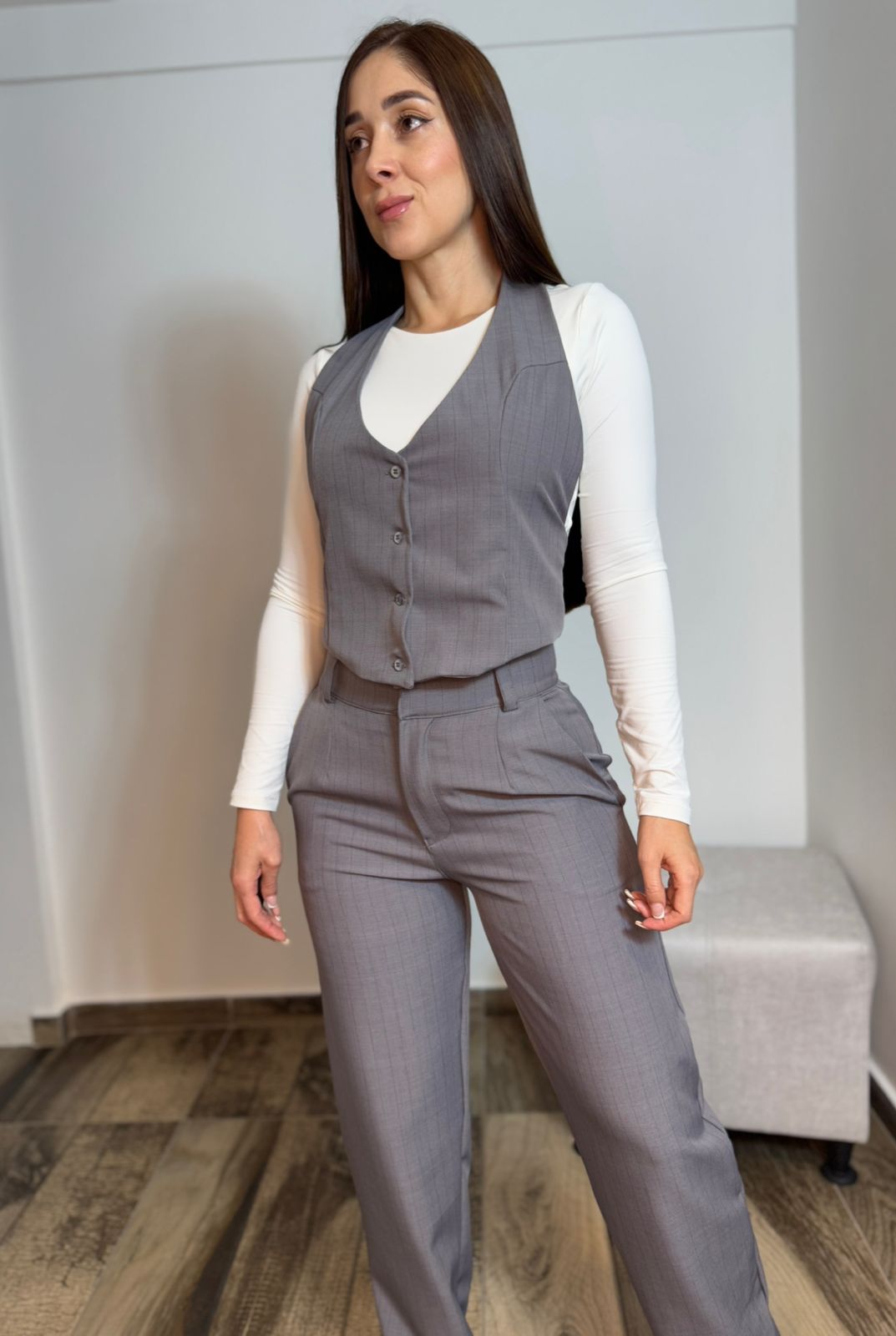 Set chaleco y pantalón rayas